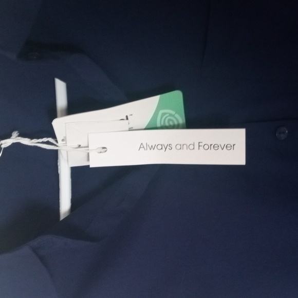 Women's Navy Button-Up Shirt, Office, Academya, Professional, Casual. - Picture 3 of 8